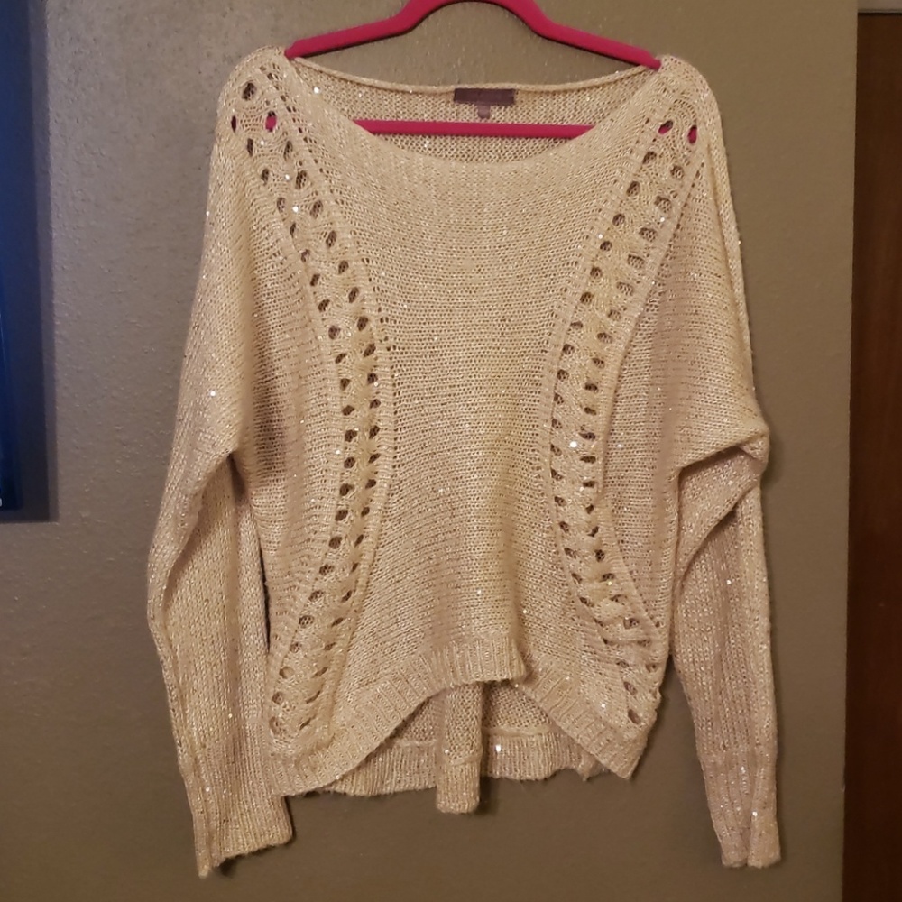 Cream bling sweater